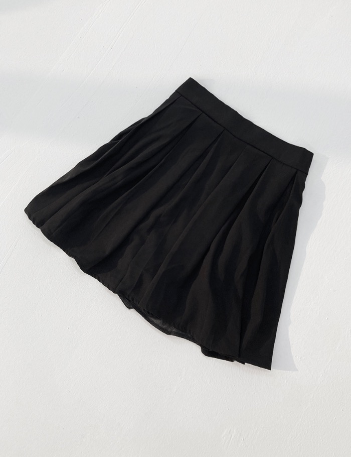 [50%] highteen banding pleats mini skirts