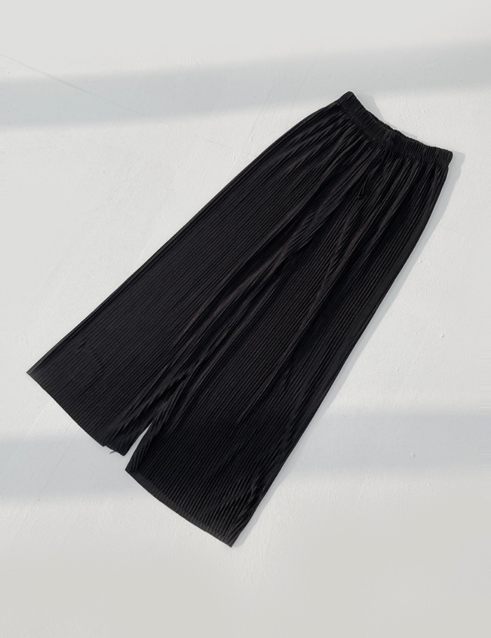 [50%] wide pleated banding pants