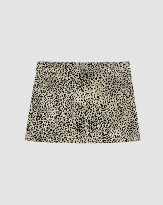 y2k low leopard mini skirt