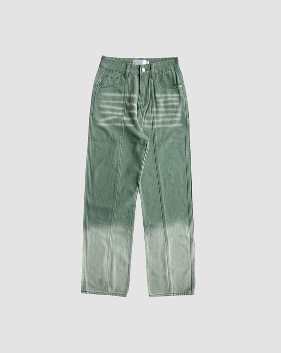 vintage khaki gradient line long wide pants