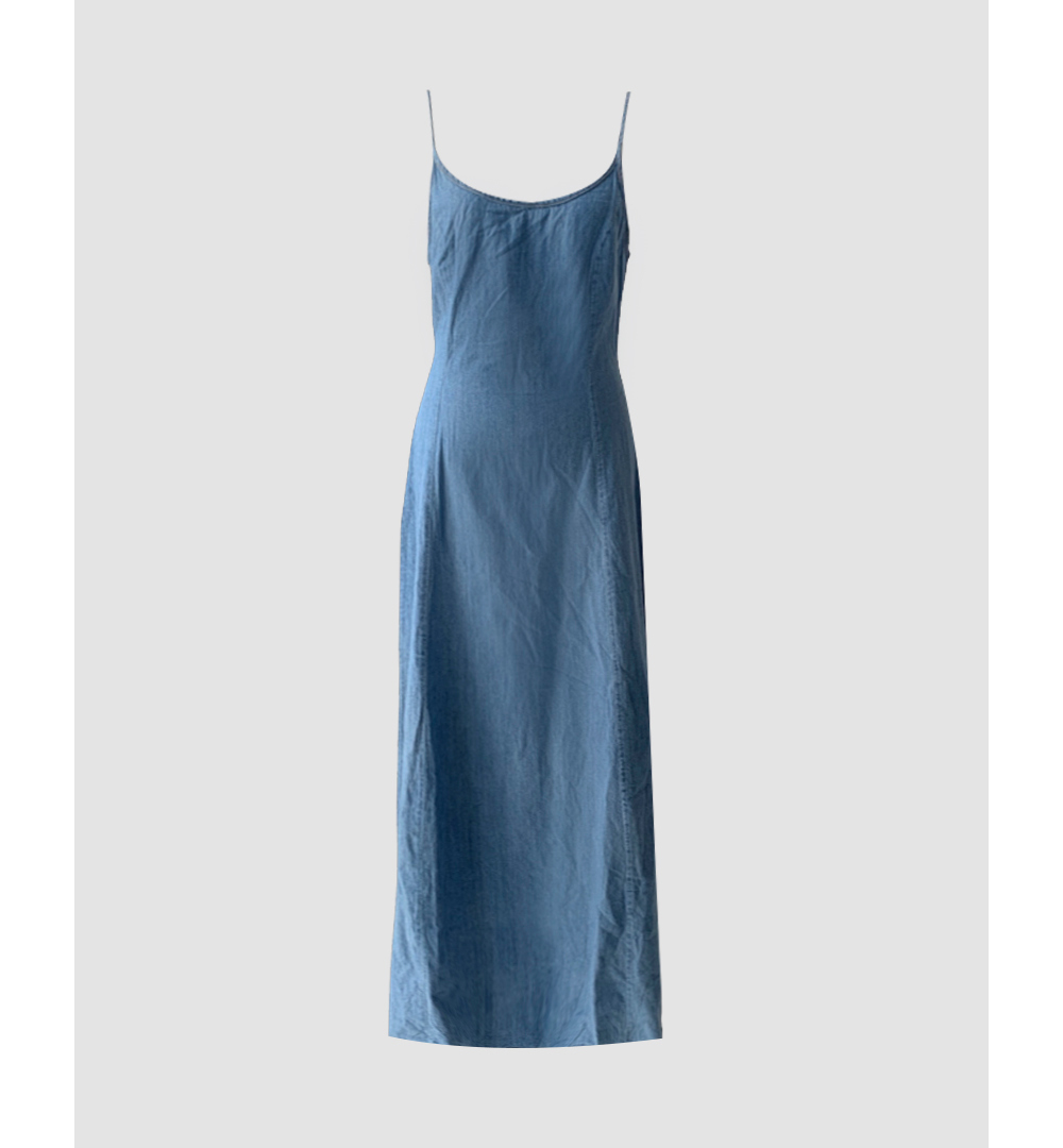 긴 드레스 네이비블루 색상 이미지-S1L8