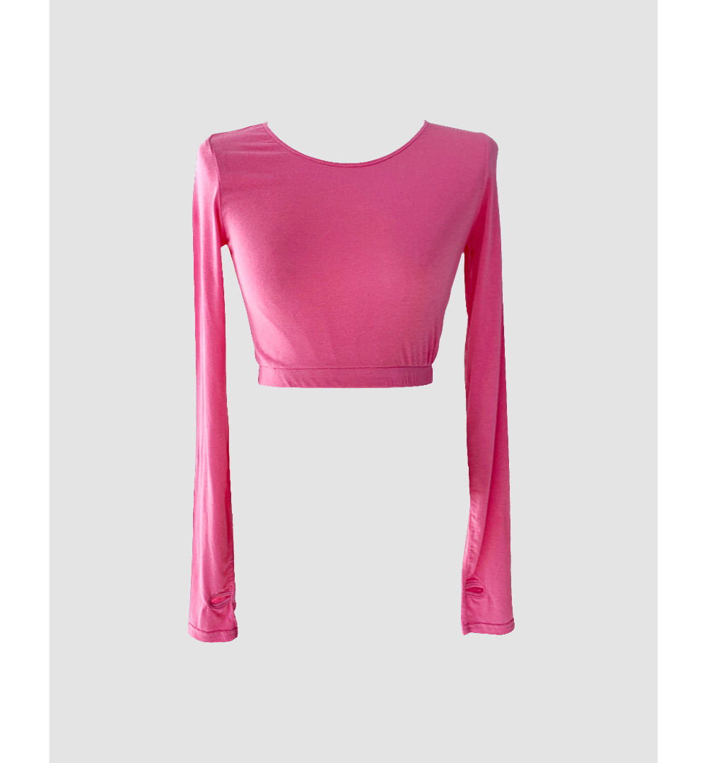 긴팔 티셔츠 핑크 색상 이미지-S1L8